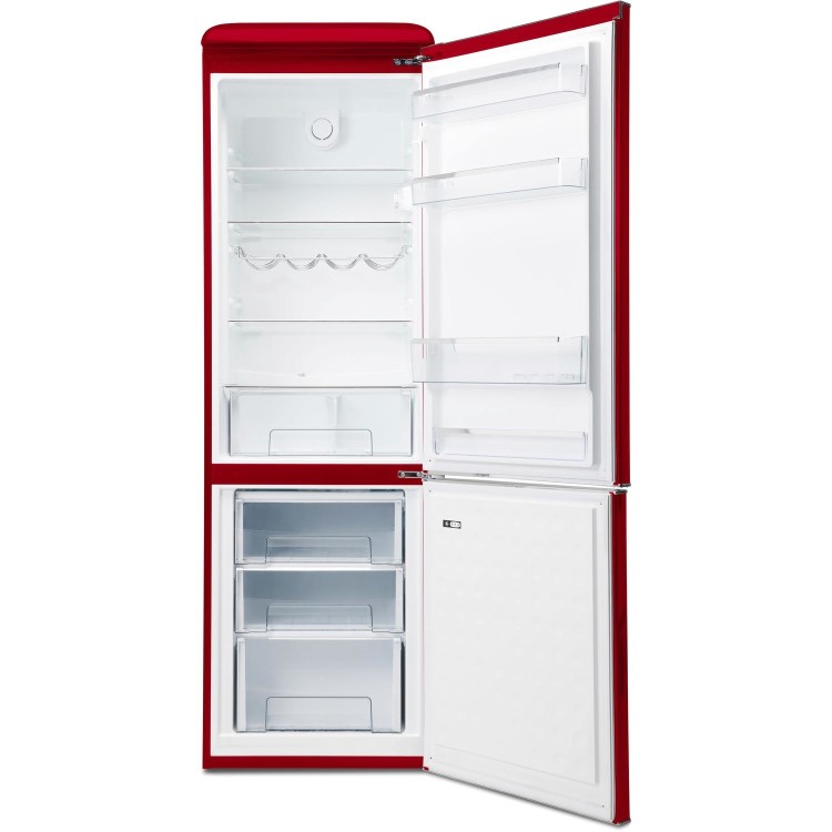 Galanz RFFK002R 300 Litre Freestanding Fridge Freezer Retro 60/40 Split Fast Freeze 60cm Wide - Red