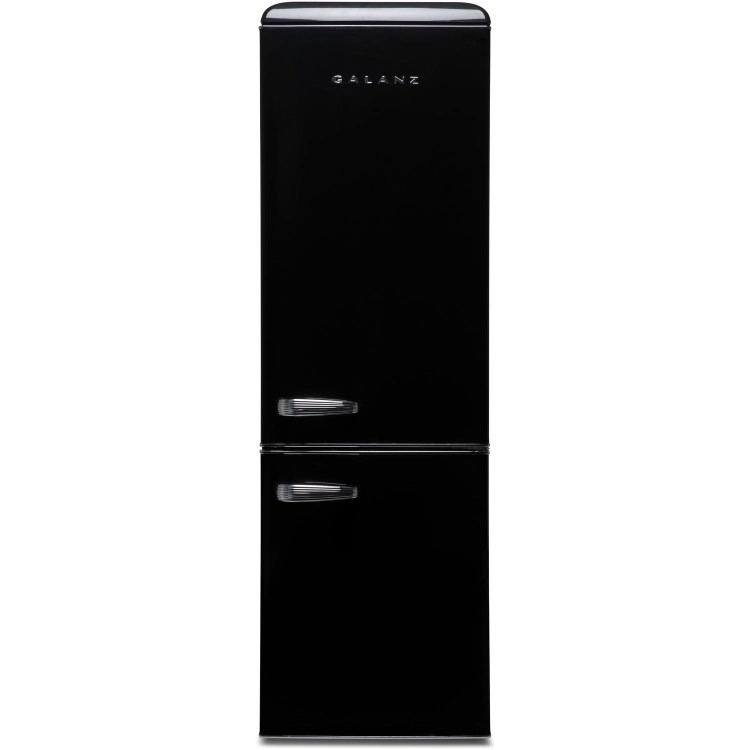 Galanz RFFK002B 300 Litre Freestanding Fridge Freezer Retro 60/40 Split Fast Freeze 60cm Wide - Black