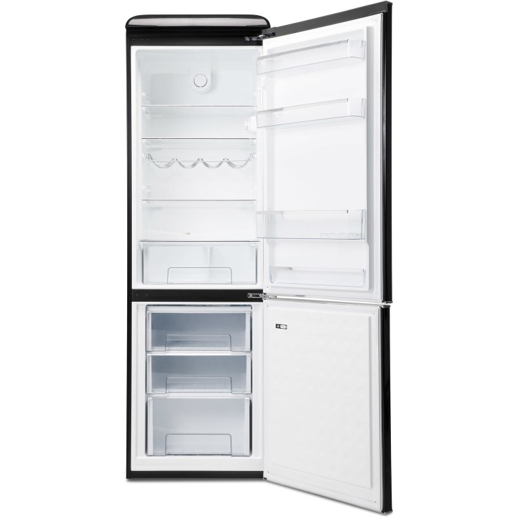 Galanz RFFK002B 300 Litre Freestanding Fridge Freezer Retro 60/40 Split Fast Freeze 60cm Wide - Black