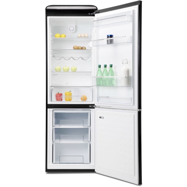 Galanz RFFK002B 300 Litre Freestanding Fridge Freezer Retro 60/40 Split Fast Freeze 60cm Wide - Black