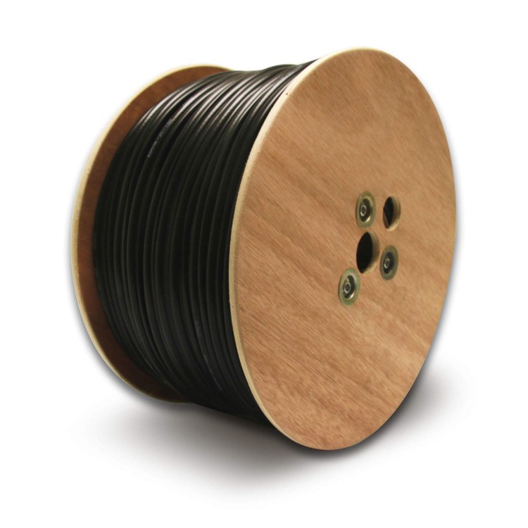 100m RG59 Coaxial CCTV Cable + 2 Core Power Shotgun Black