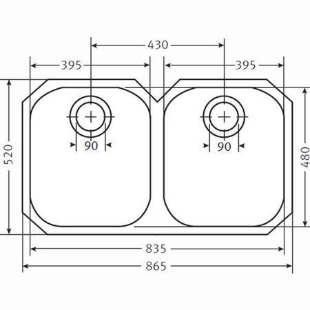 Franke RGX120 Regatta Undermount Double Bowl Stainless Steel Sink