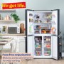 Russell Hobbs 421 Litre Four Door American Fridge Freezer - Black Steel