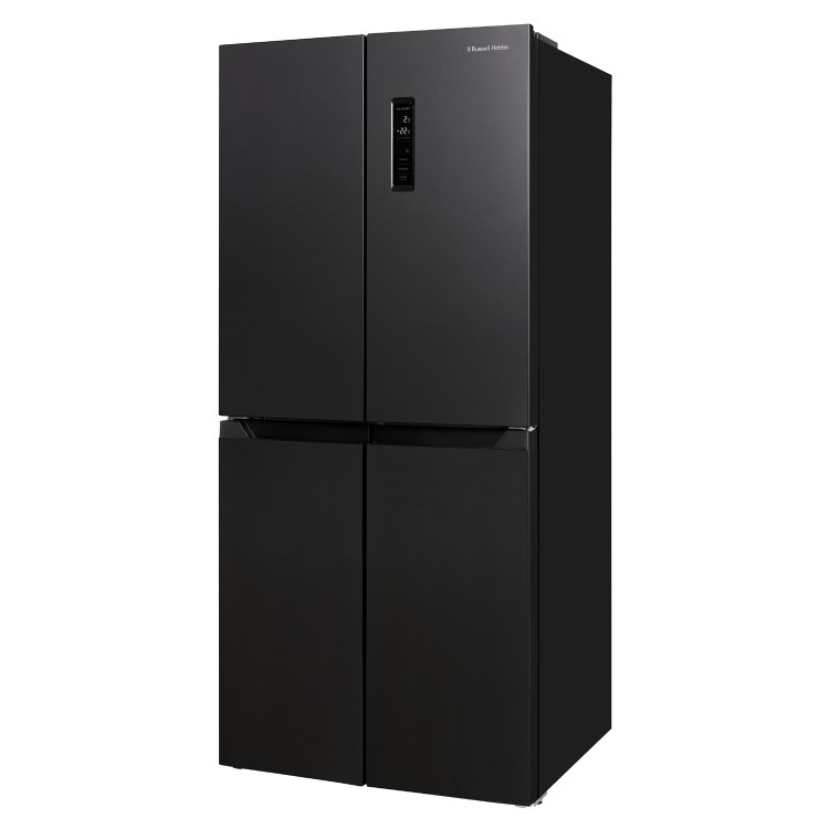 Russell Hobbs 421 Litre Four Door American Fridge Freezer - Black Steel