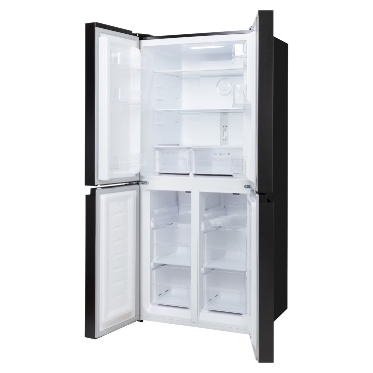 Russell Hobbs 421 Litre Four Door American Fridge Freezer - Black Steel