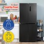 Russell Hobbs 421 Litre Four Door American Fridge Freezer - Black Steel