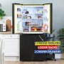 Russell Hobbs 421 Litre Four Door American Fridge Freezer - Black Steel