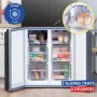 Russell Hobbs 421 Litre Four Door American Fridge Freezer - Black Steel