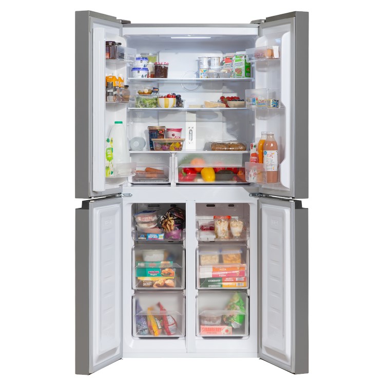Russell Hobbs 421 Litre Four Door American Fridge Freezer - Stainless Steel