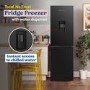Russell Hobbs 245 Litre 50/50 Fridge Freezer with Water Dispenser - Black Steel
