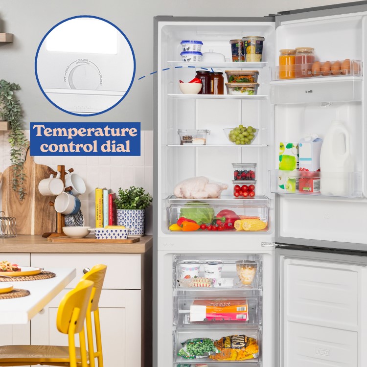Russell Hobbs 245 Litre 50/50 Fridge Freezer with Water Dispenser - Stainless Steel