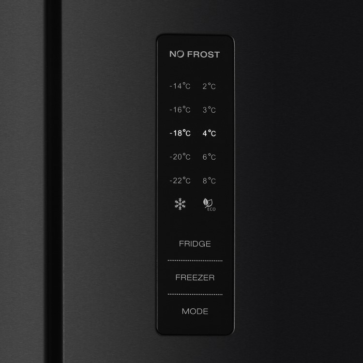 Russell Hobbs 320 Litre French Style American Fridge Freezer - Black Steel
