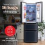 Russell Hobbs 320 Litre French Style American Fridge Freezer - Black Steel