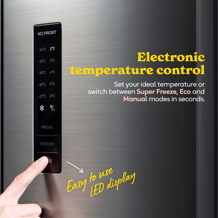 Russell Hobbs 320 Litre French Style American Fridge Freezer - Stainless Steel