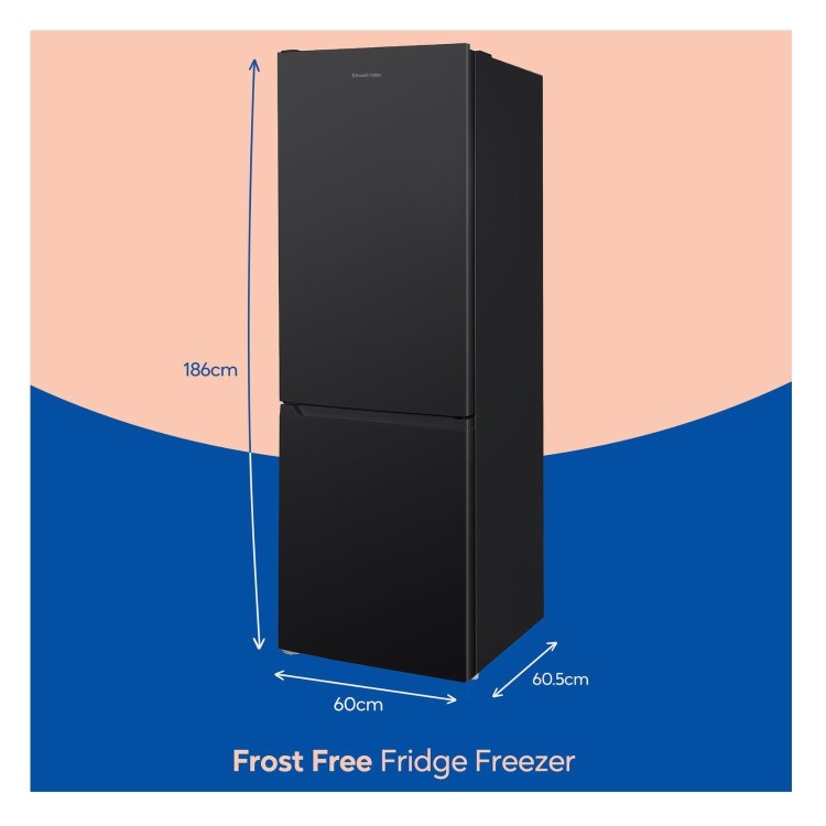 Russell Hobbs 293 Litre 70/30 Freestanding Fridge Freezer - Black