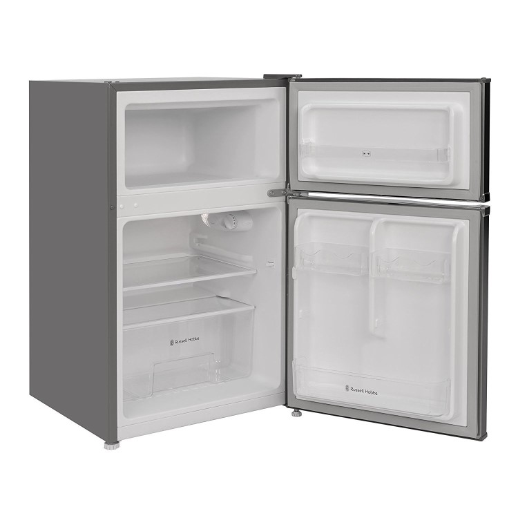 GRADE A2 - Russell Hobbs RHUCFF50SS Under Counter Top Mount Freestanding Fridge Freezer - Stainless Steel