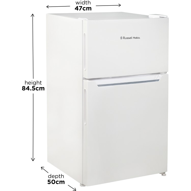 Russell Hobbs 90 Litres 60/40 Under Counter Top Freestanding Fridge Freezer - White