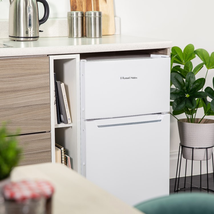 Russell Hobbs 90 Litres 60/40 Under Counter Top Freestanding Fridge Freezer - White