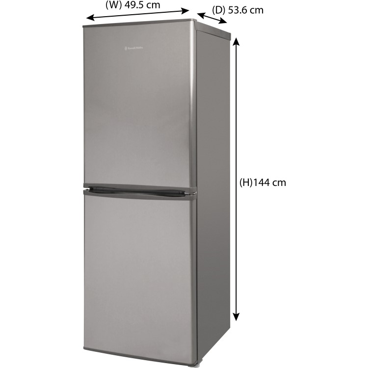 GRADE A3 - Russell Hobbs RH50FF144SS 156 Litre Freestanding Fridge Freezer 50/50 Split A+ Energy Rating 50cm Wide - Stainless Steel