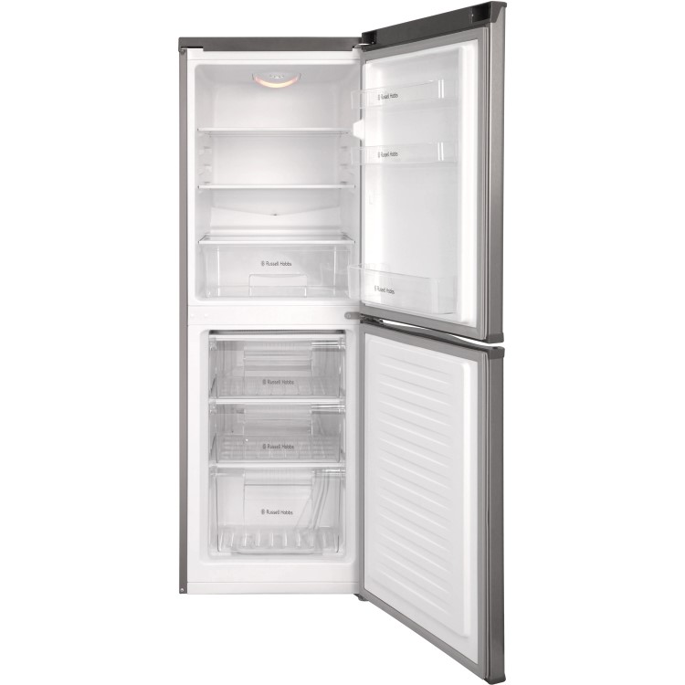 GRADE A3 - Russell Hobbs RH50FF144SS 156 Litre Freestanding Fridge Freezer 50/50 Split A+ Energy Rating 50cm Wide - Stainless Steel