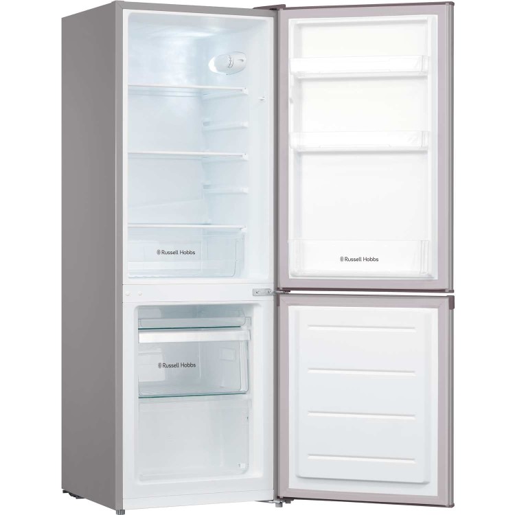 GRADE A3 - Russell Hobbs RH50FF144SS 156 Litre Freestanding Fridge Freezer 50/50 Split A+ Energy Rating 50cm Wide - Stainless Steel