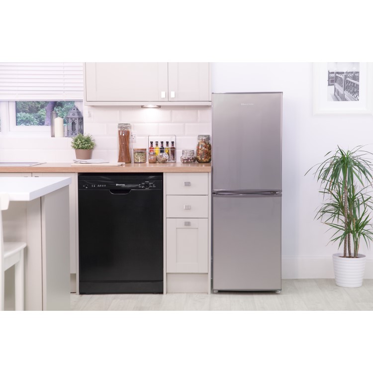 GRADE A3 - Russell Hobbs RH50FF144SS 156 Litre Freestanding Fridge Freezer 50/50 Split A+ Energy Rating 50cm Wide - Stainless Steel