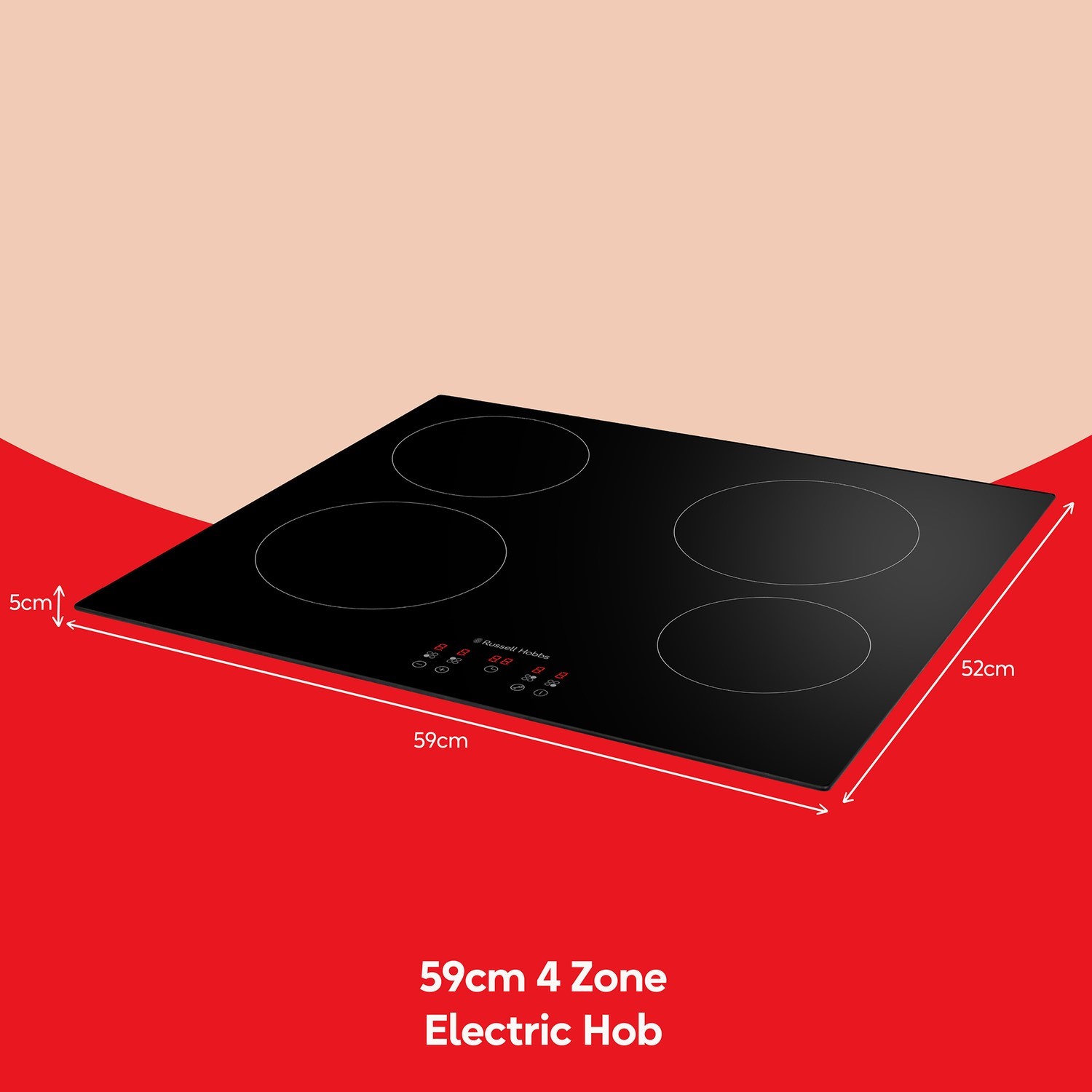 Russell Hobbs 59cm 4 Zone Ceramic Hob Diemensions