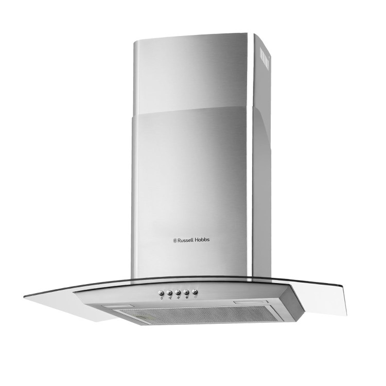 Russell Hobbs 60cm Curved Glass Chimney Cooker Hood - Stainless Steel