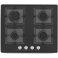 GRADE A1 - Russell Hobbs RH60GH402B Black Glass 59cm Wide 4 Burner Gas Hob