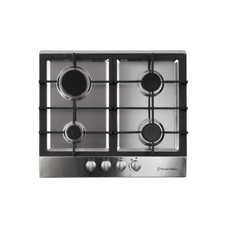 Russell Hobbs RH60GH402SS Stainless Steel 59cm Wide 4 Burner Gas Hob