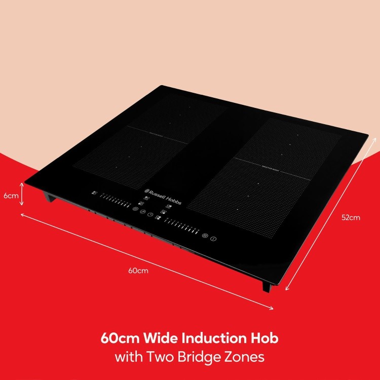 Russell Hobbs 60cm 4 Zone Induction Hob with Dual Flex Bridge