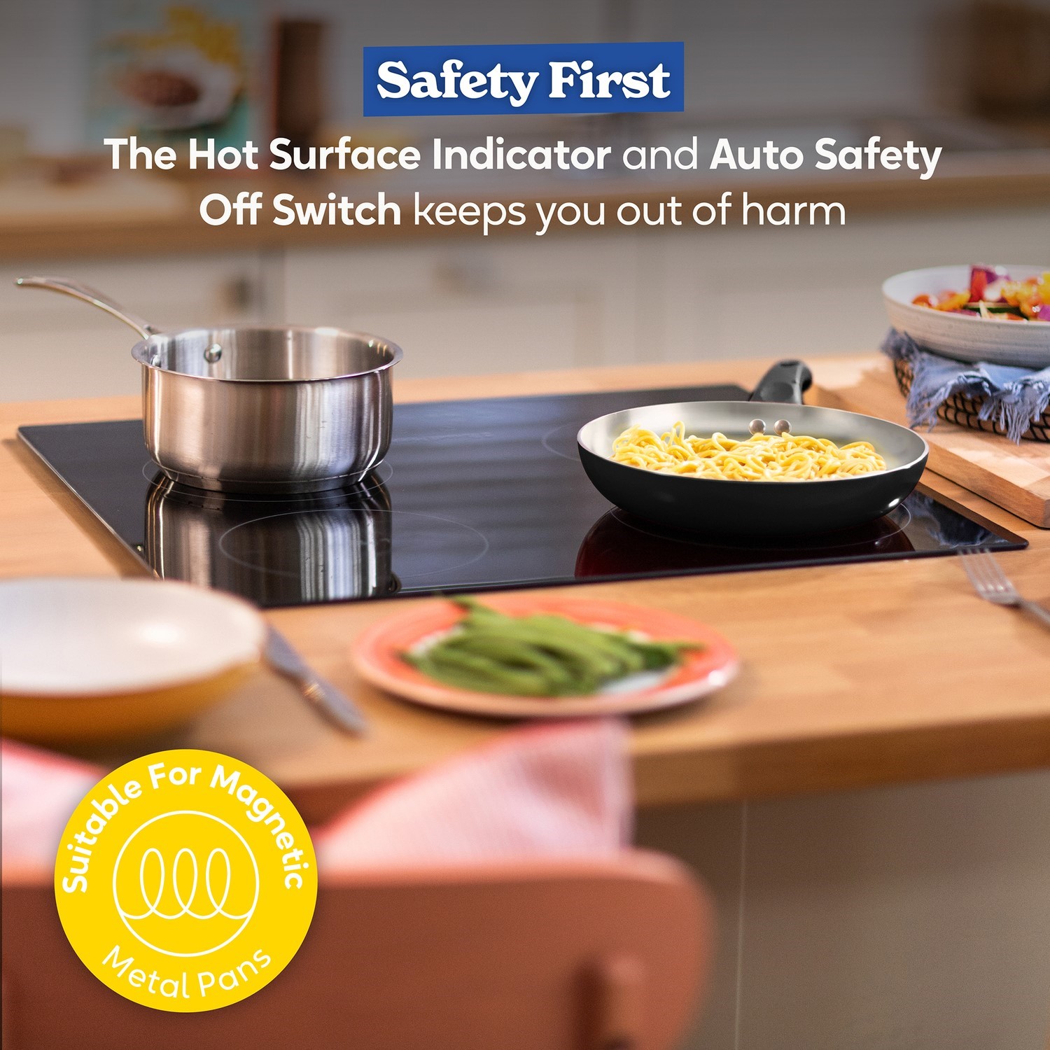 Russell Hobbs 59cm 4 Zone Induction Hob Safety First