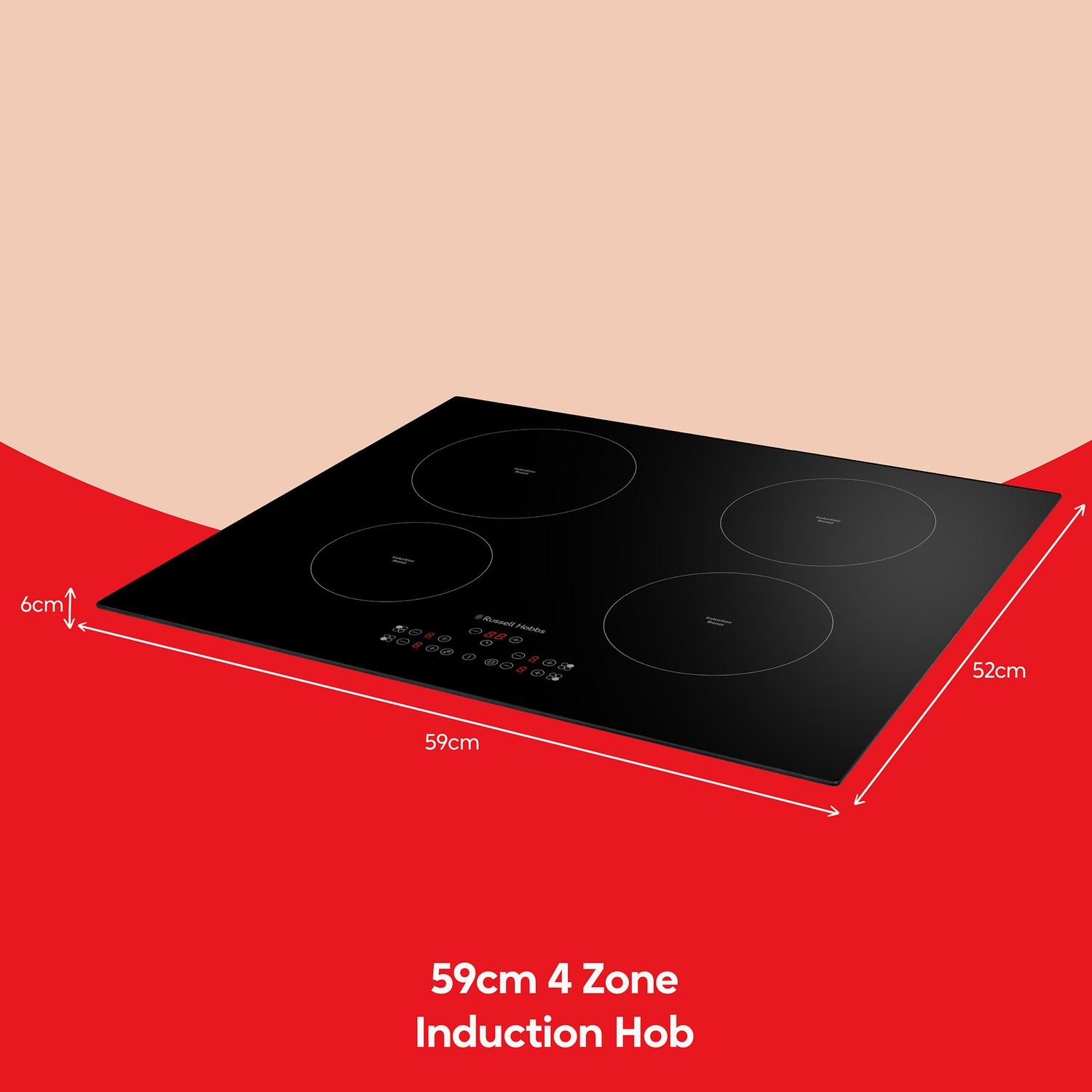 Russell Hobbs 59cm 4 Zone Induction Hob Diemensions