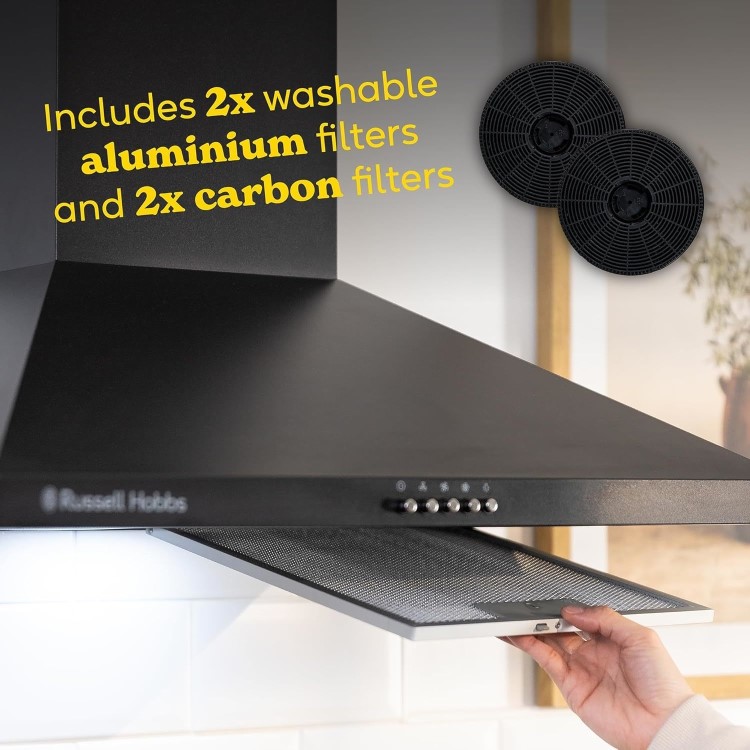 Russell Hobbs 60cm Chimney Cooker Hood - Black
