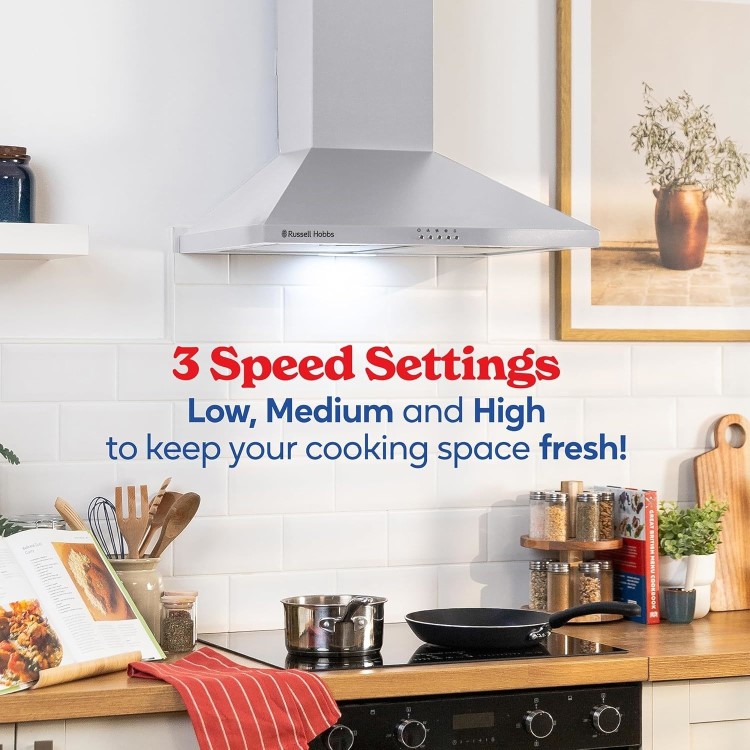 Russell Hobbs 60cm Chimney Cooker Hood - Stainless Steel