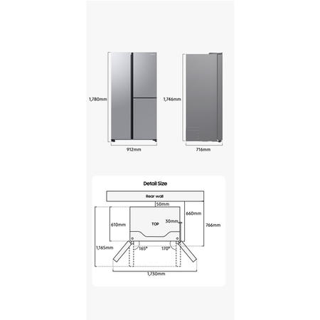 Samsung 645 Litre Side-By-Side American Fridge Freezer With Beverage Centre  - Silver