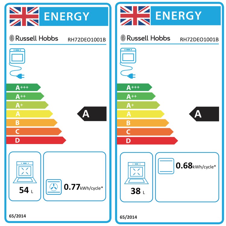 Russell Hobbs RH72DEO1001B01 Built Under Electric Double Oven - Black