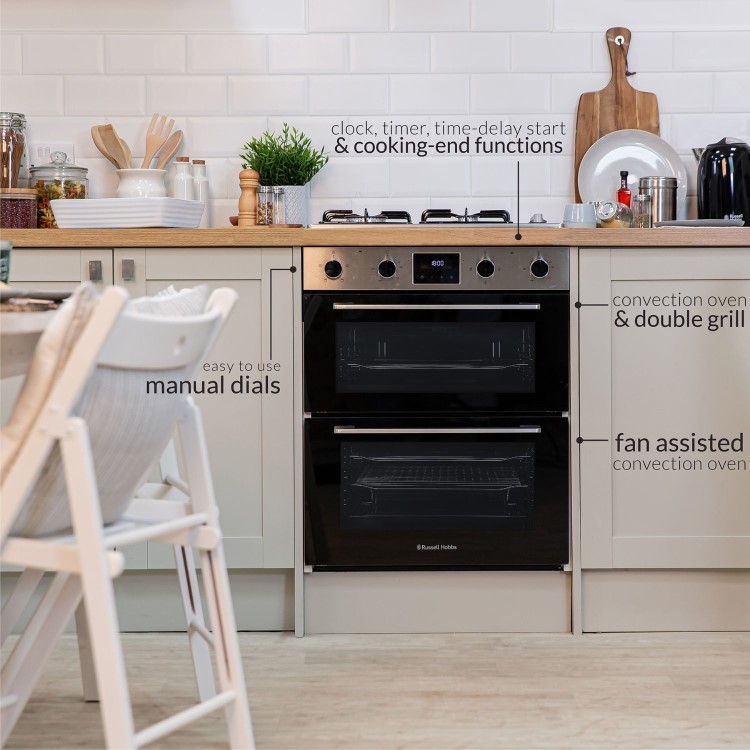 Russell Hobbs RH72DEO1002SS01 Built Under Electric Double Oven - Stainless Steel