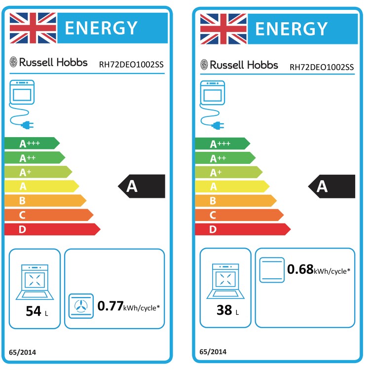 Russell Hobbs RH72DEO1002SS01 Built Under Electric Double Oven - Stainless Steel