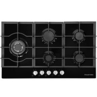 Russell Hobbs RH75GH601B Black Glass 75cm Wide 5 Burner Gas Hob