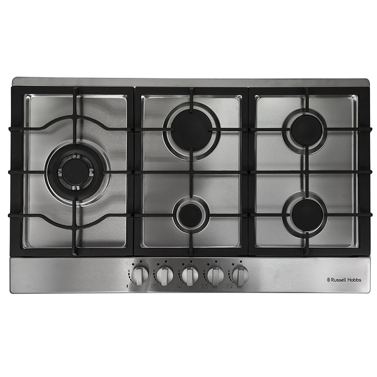 Russell Hobbs RH75GH601SS Stainless Steel 75cm Wide 5 Burner Gas Hob
