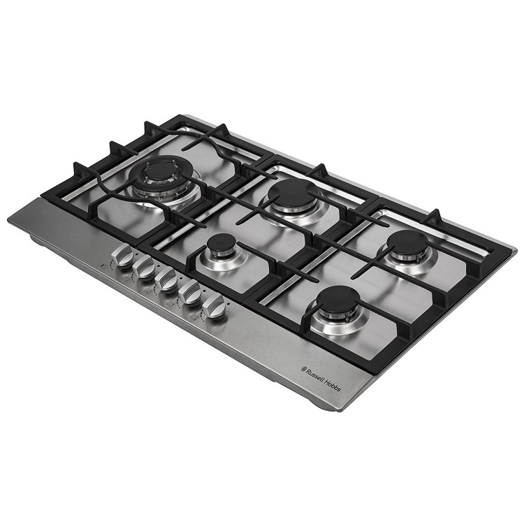 Russell Hobbs RH75GH601SS Stainless Steel 75cm Wide 5 Burner Gas Hob
