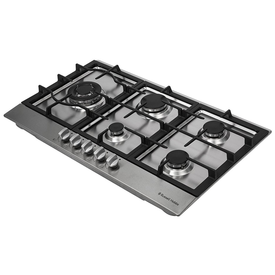Russell Hobbs RH75GH601SS Stainless Steel 75cm Wide 5 Burner Gas Hob Appliances Direct
