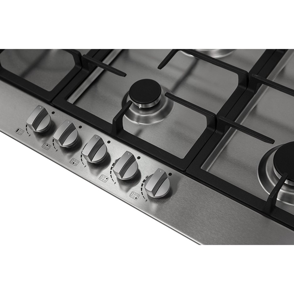 Russell Hobbs RH75GH601SS Stainless Steel 75cm Wide 5 Burner Gas Hob