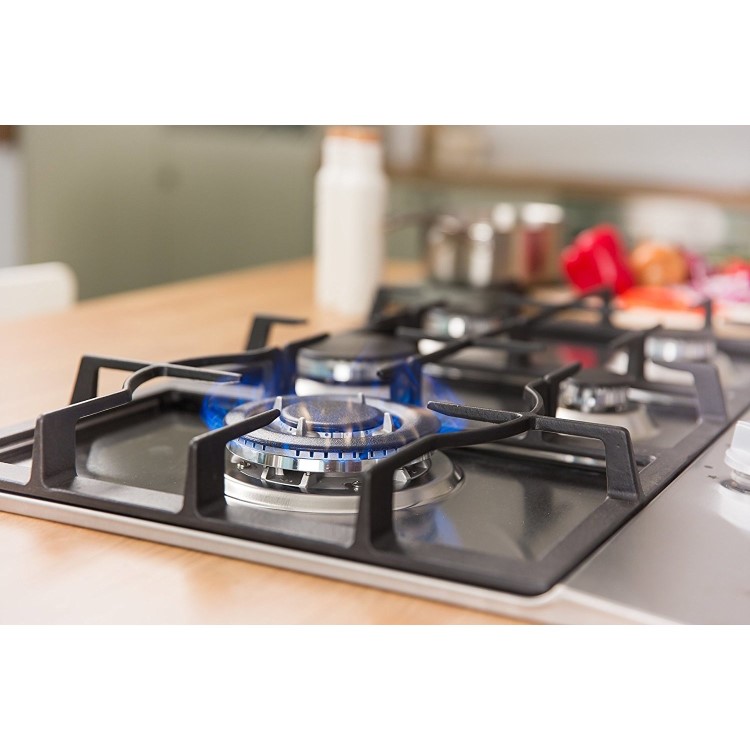 Russell Hobbs RH75GH601SS Stainless Steel 75cm Wide 5 Burner Gas Hob
