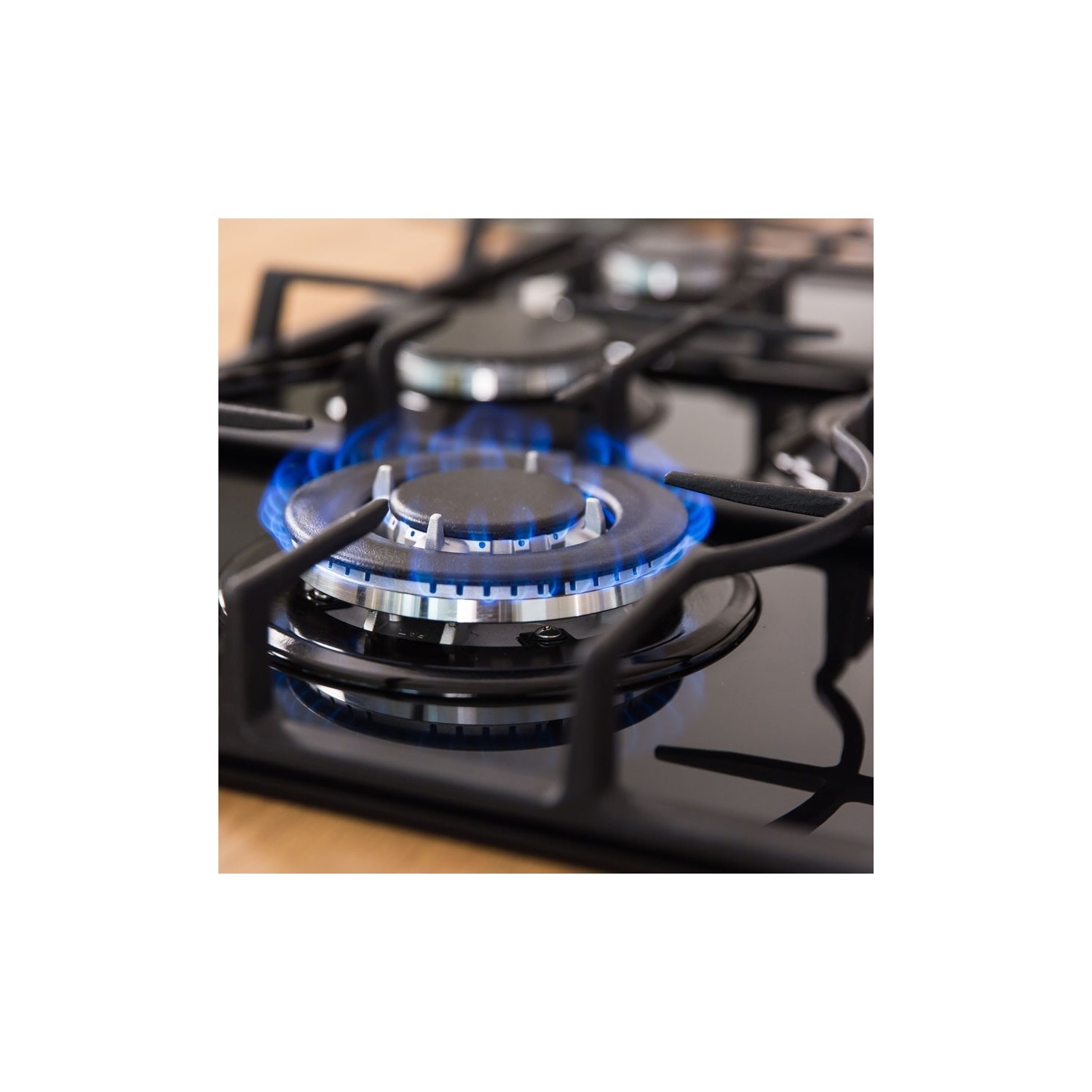 Russell Hobbs RH75GH601B Black Glass 75cm Wide 5 Burner Gas Hob