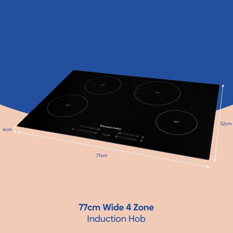 Russell Hobbs 77cm 4 Zone Induction Hob - Black
