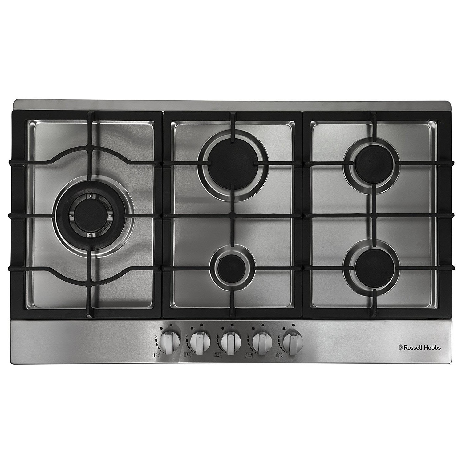 Russell Hobbs RH86GH701SS Stainless Steel 86cm Wide 5 Burner Gas Hob