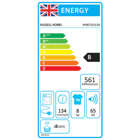 Russell Hobbs 11 Series 8kg Condenser Tumble Dryer - Black