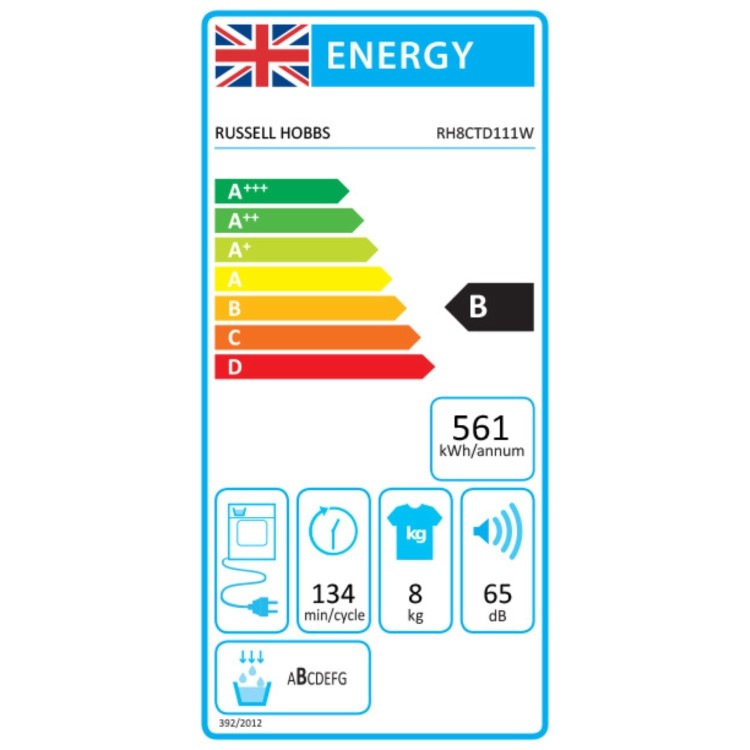 Russell Hobbs 8kg Condenser Dryer - White